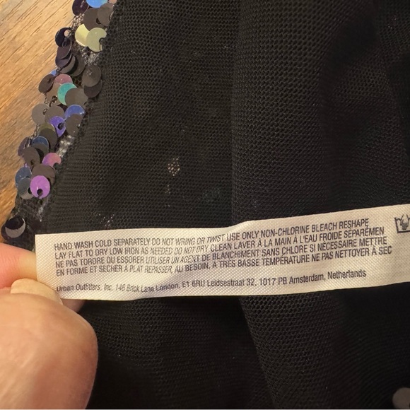 Free People Big Night Sequin Crop Top in Black-Size Small - Picture 8 of 8